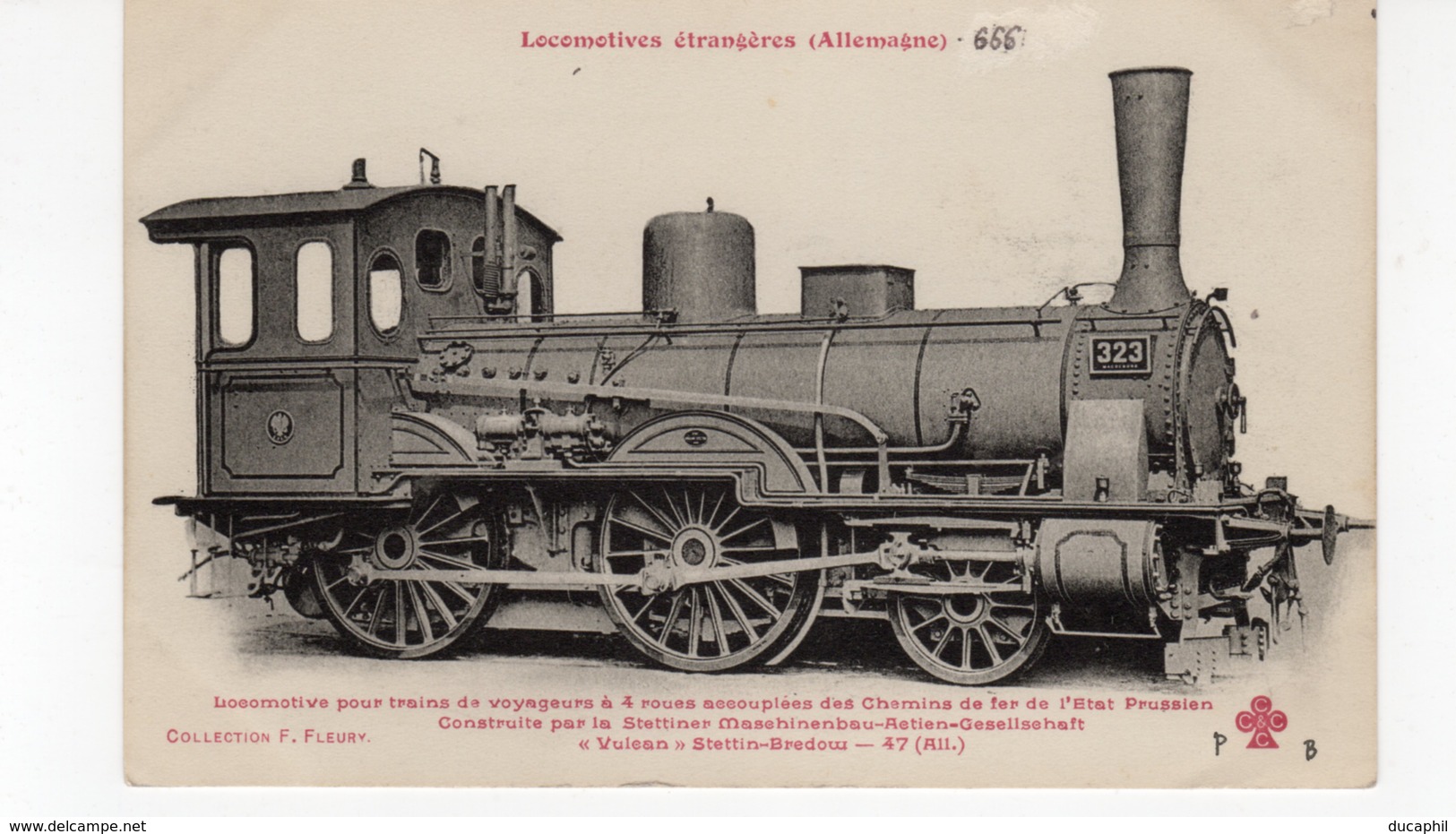 Les Locomotives (Allemagne) Locomotive N°323 Pour Trains De Voyageurs Des Chemins De Fer De L'Etat Prussien - Treinen