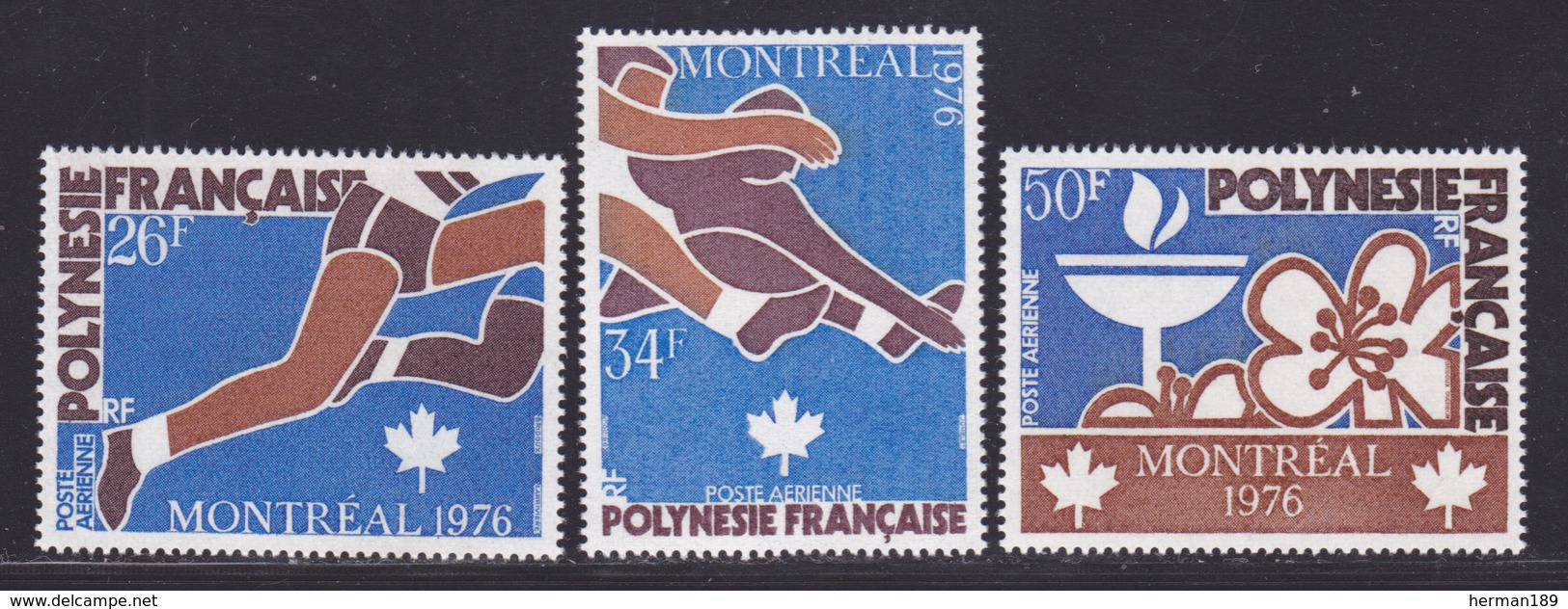 POLYNESIE AERIENS N°  110 à 112 ** MNH Neufs Sans Charnière, TB (D7904) Jeux Olympiques à Montréal - 1976 - Ongebruikt