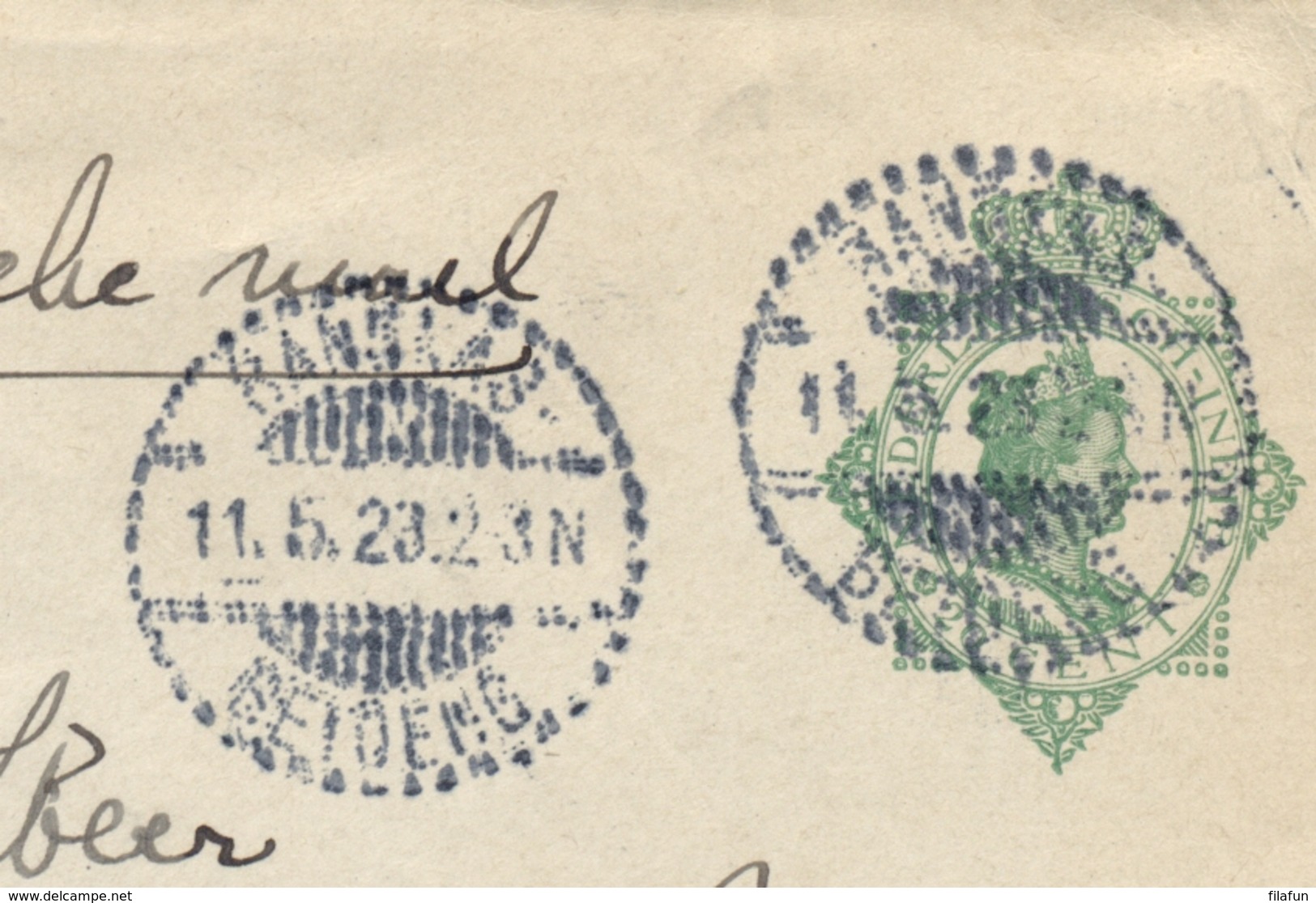 Nederlands Indië - 1923 - 20 Cent Wilhelmina In Ovaal, Envelop G44 Van LB Rangkas Betoeng Naar Haarlem / Nederland - Nederlands-Indië