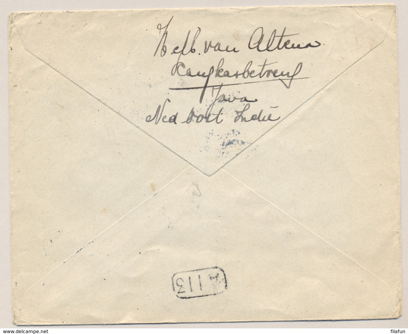 Nederlands Indië - 1923 - 20 Cent Wilhelmina In Ovaal, Envelop G44 Van LB Rangkas Betoeng Naar Haarlem / Nederland - Niederländisch-Indien