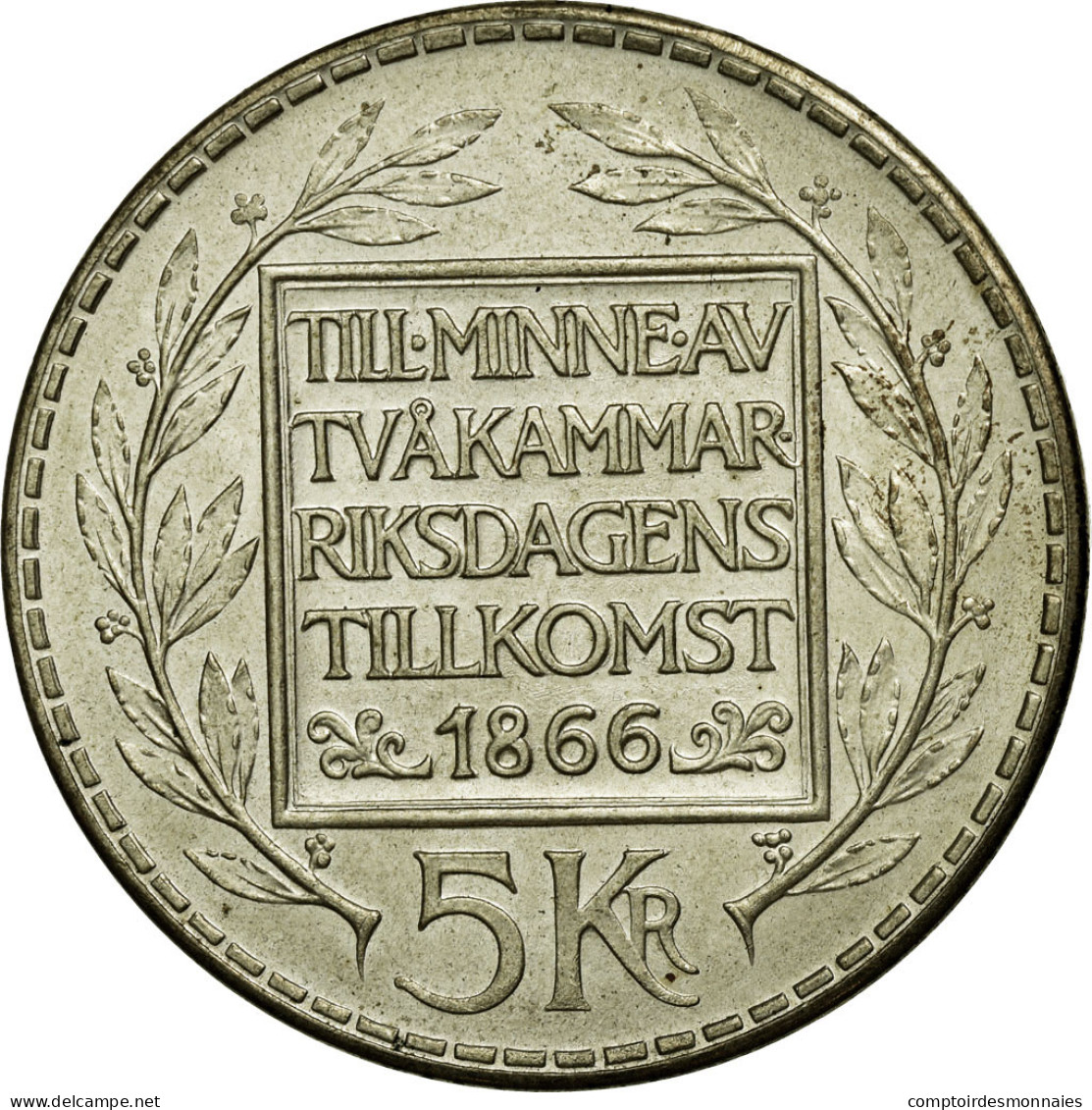 Monnaie, Suède, Gustaf VI, 5 Kronor, 1966, TTB+, Argent, KM:839 - Suède