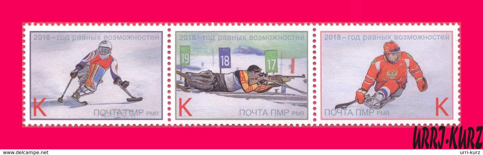 TRANSNISTRIA 2018 Sport Winter Sports Paralympic Games Slalom Biathlon Hockey 3v MNH - Moldova