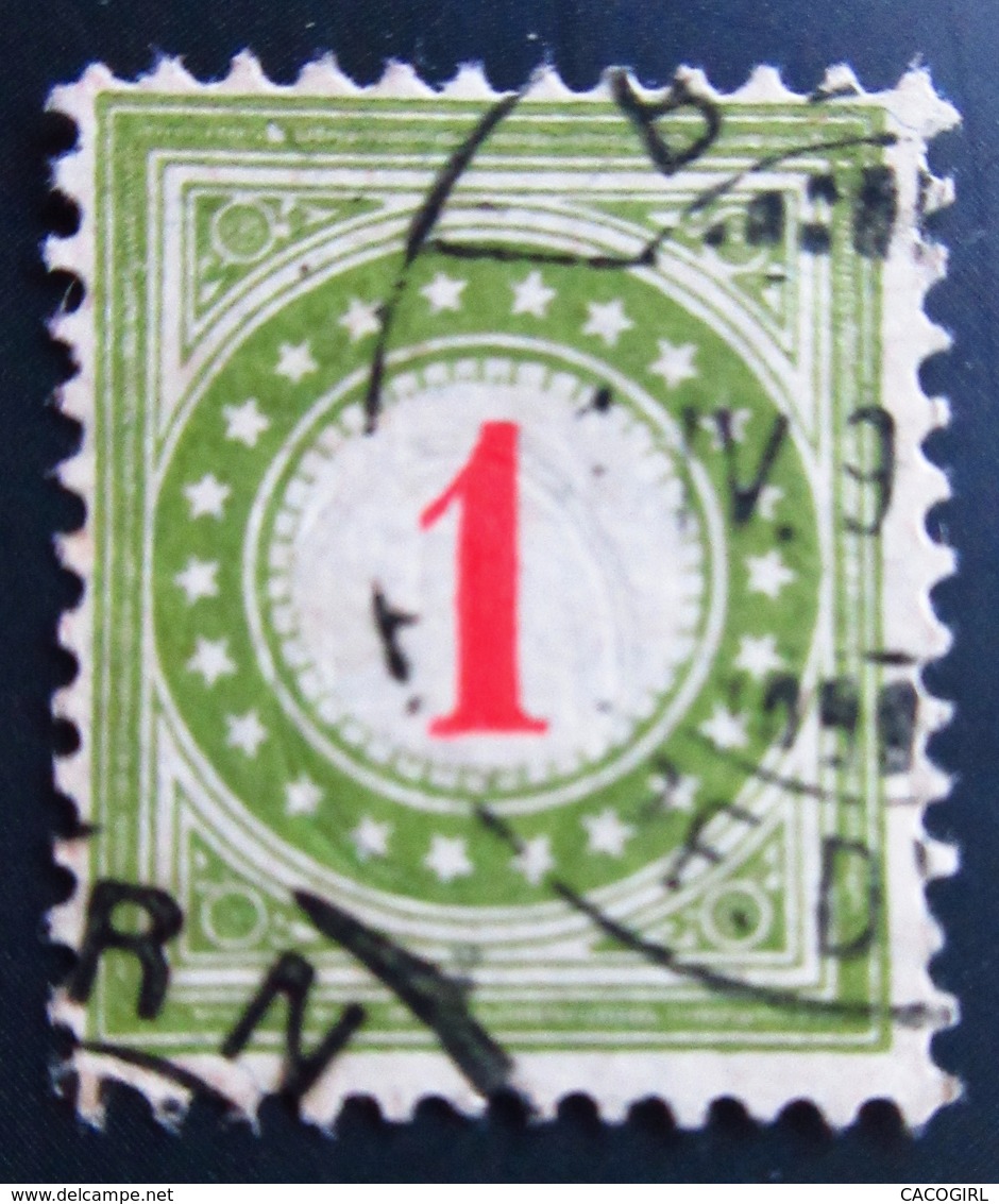 1897 Suisse Yt T28, Zum P15 . Figures - Wmk Cross In Oval (olive Green) .  Numeral ° - Taxe