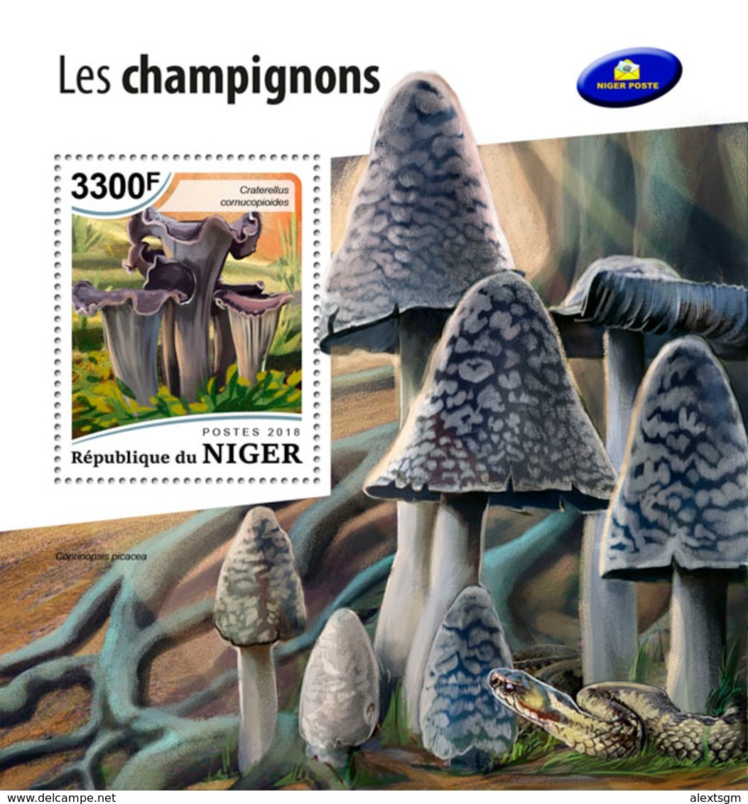 NIGER 2018 - Mushrooms S/S. Official Issue - Funghi