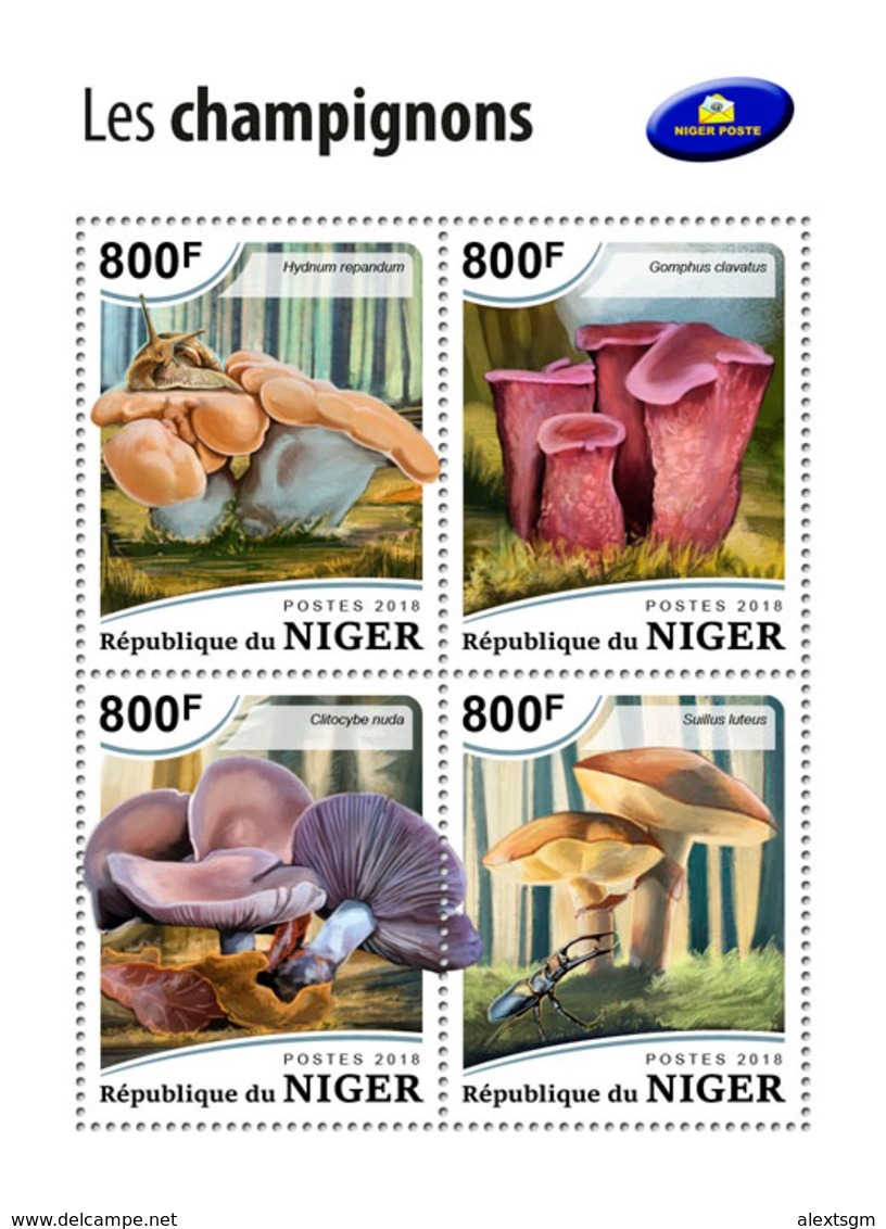 NIGER 2018 - Mushrooms. Official Issue - Funghi