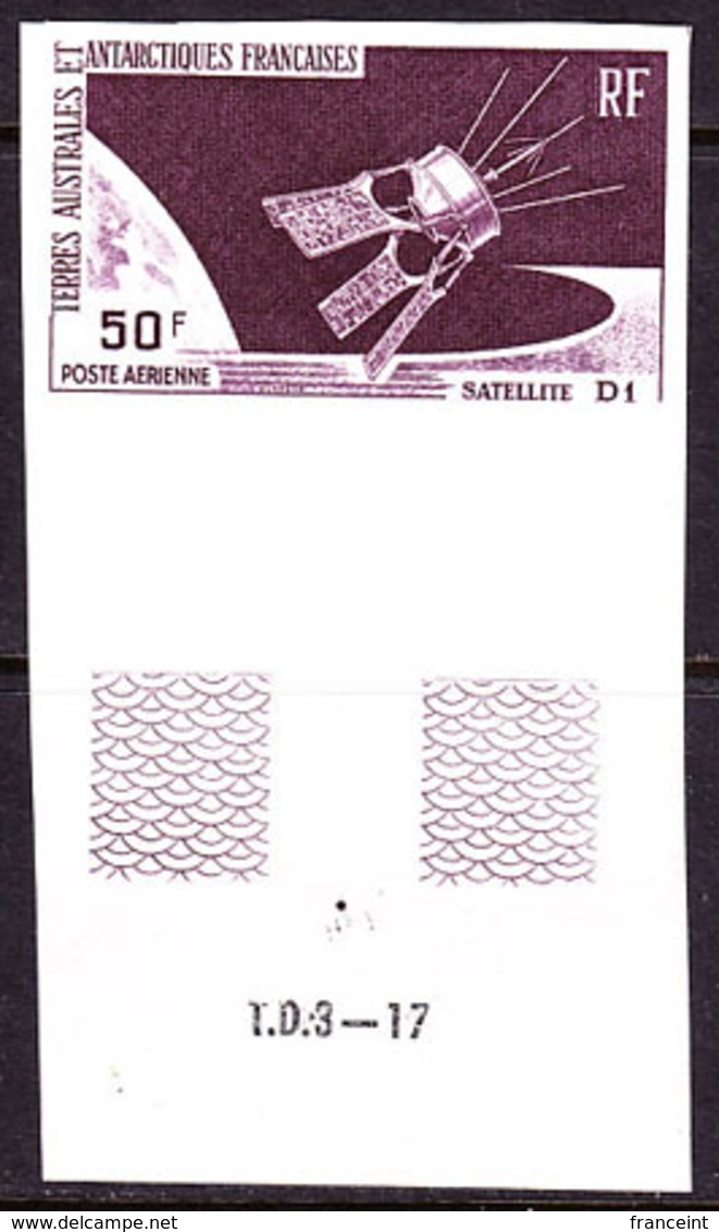 F.S.A.T. (1966) D1 Satellite. Trial Color Proof. Scott No C11. Yvert No PA12. - Non Dentelés, épreuves & Variétés