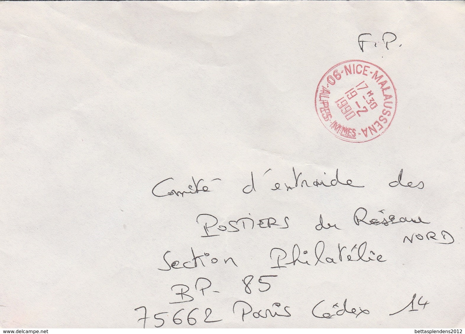 LSC 1990 - Cachet Rouge - NICE MALAUSSENA (Alpes Maritimes) - Handstempels