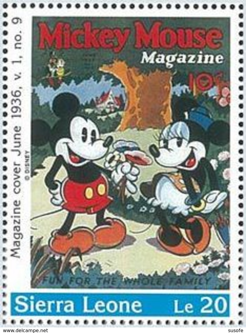 Sierra Leona 1996 Scott 1569 Sello ** Walt Disney Mickey Mouse Magazines Le20 Sierra Leone Stamps Timbre Briefmarke - Disney