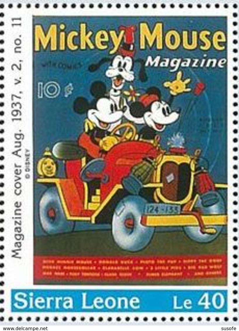 Sierra Leona 1996 Scott 1571 Sello ** Walt Disney Mickey Mouse Magazines Le40 Sierra Leone Stamps Timbre Briefmarke Fran - Disney