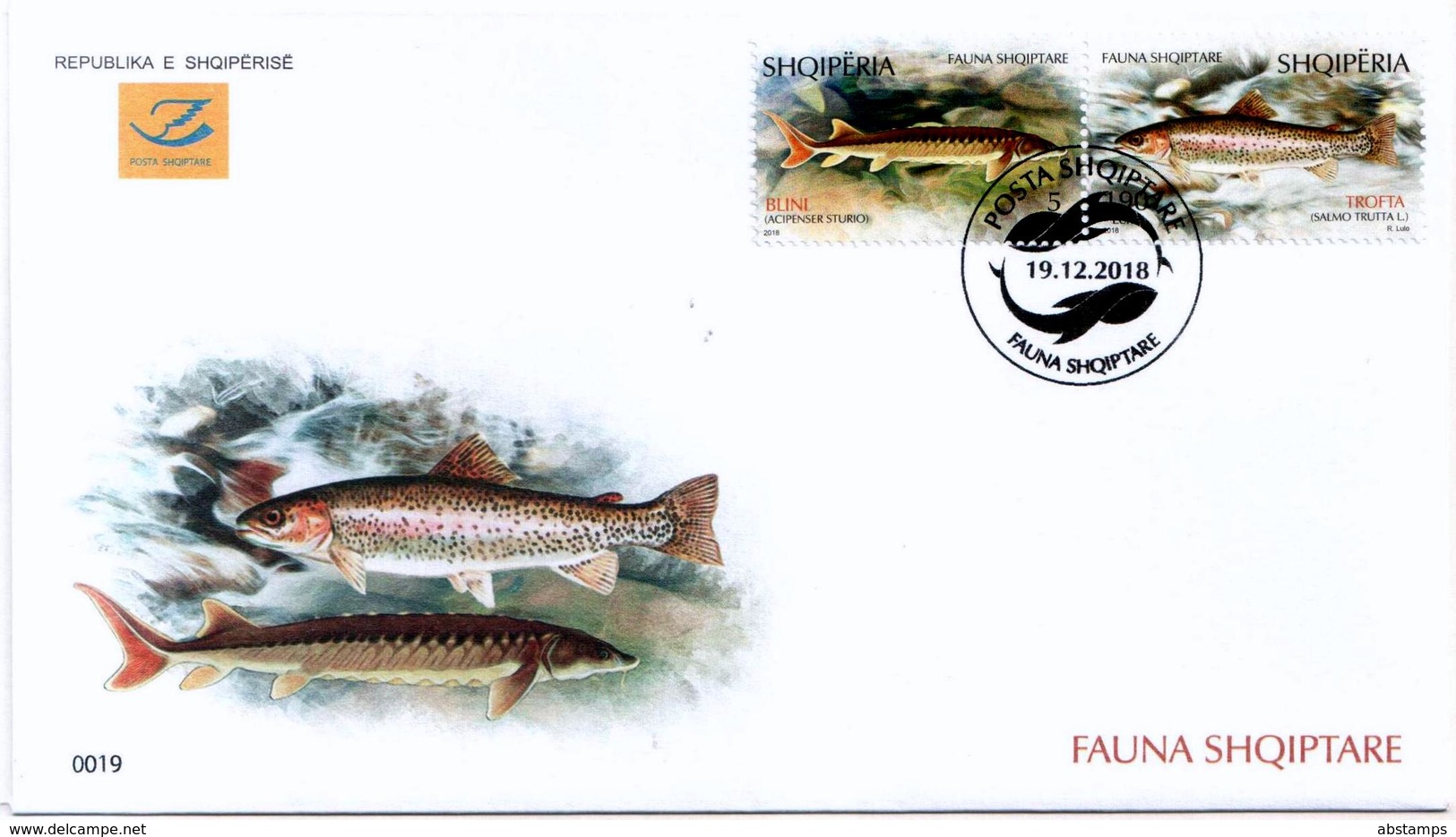 Albania Stamps 2018. Fauna: Fish. Acipenser Sturio; Salmo L. FDC Set MNH - Albania