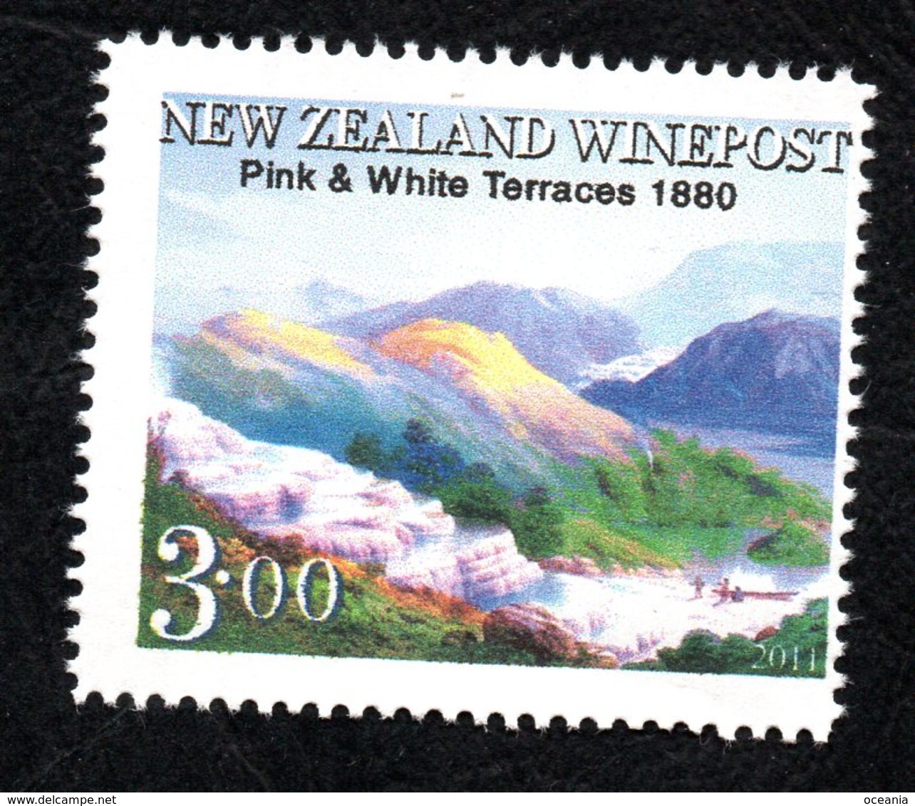 New Zealand Wine Pink & White Terraces Off-center Perforations - Other & Unclassified