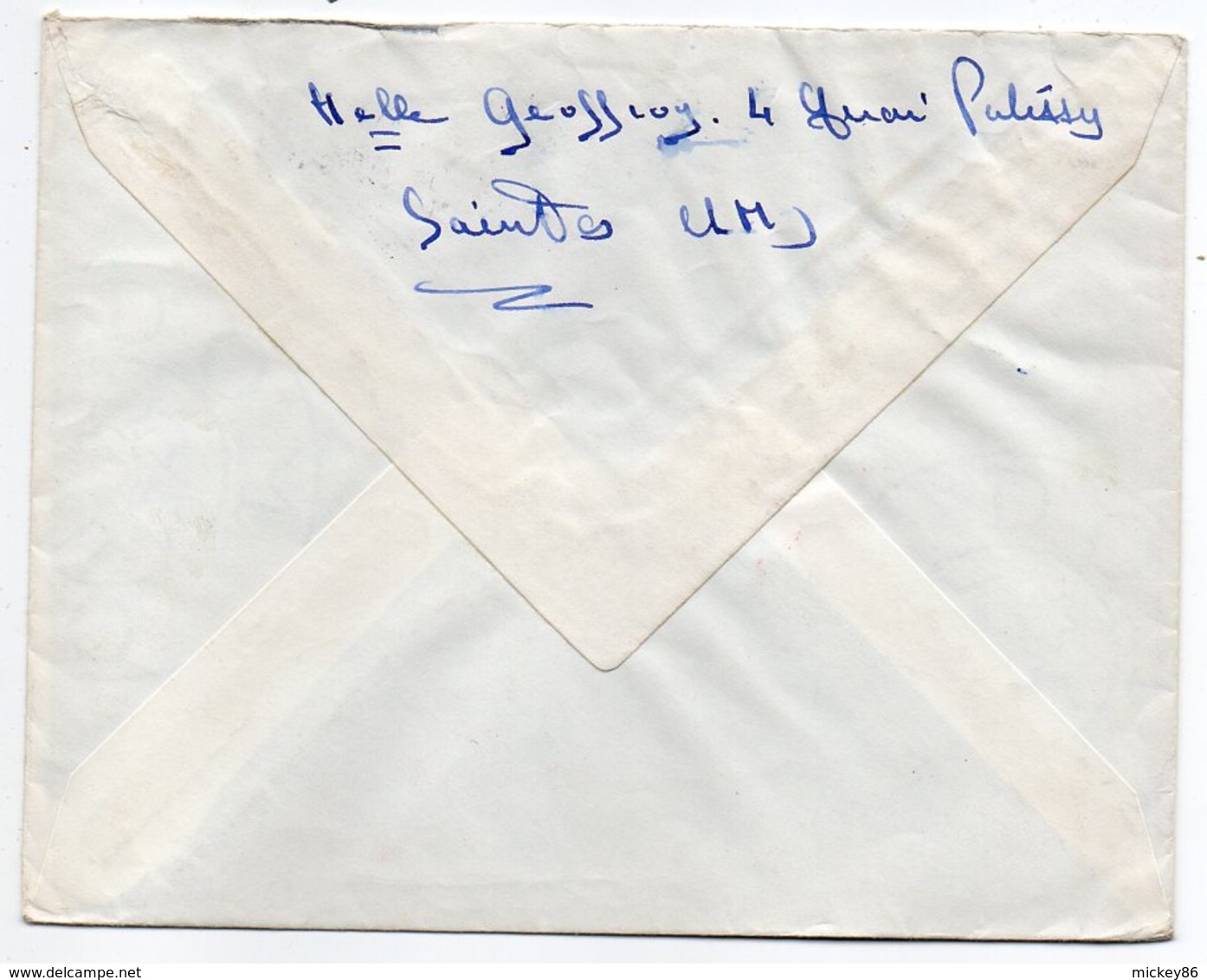 1961-lettre Recommandée Internationale De SAINTES-17 Pour TUNIS (Tunisie)-Composition Tps-cachets - 1961-....