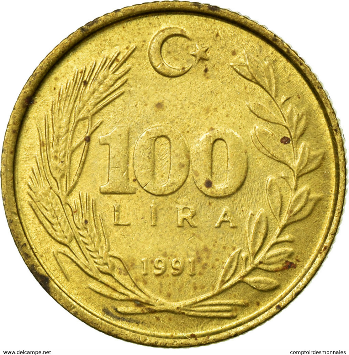 Monnaie, Turquie, 100 Lira, 1991, TTB, Aluminum-Bronze, KM:988 - Turkey