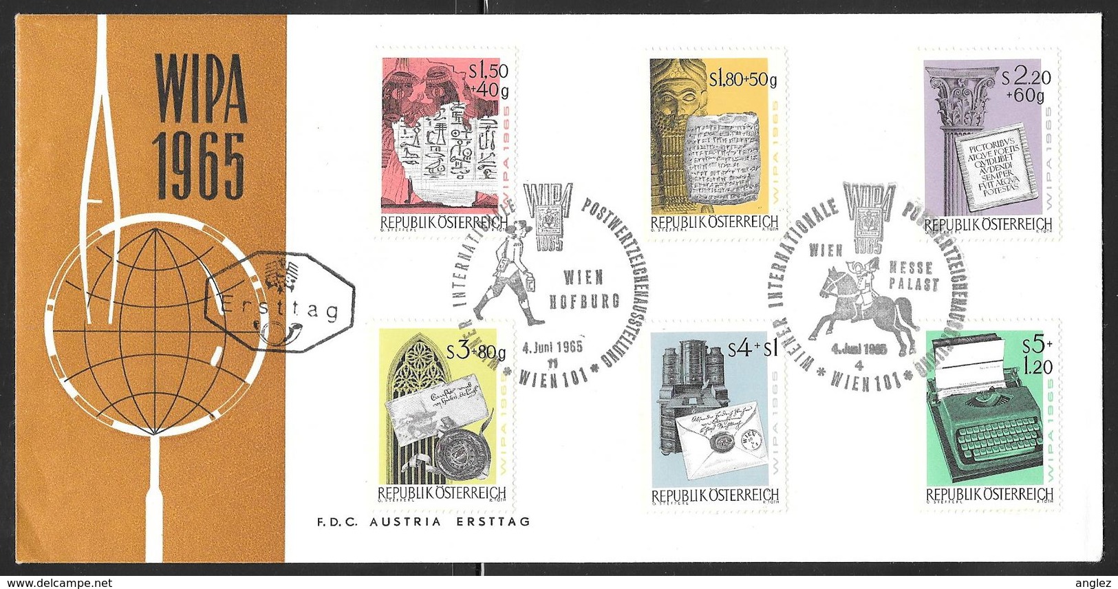 Austria 1965 WIPA Set On FDC - WIPA Pictorial Postmarks - FDC