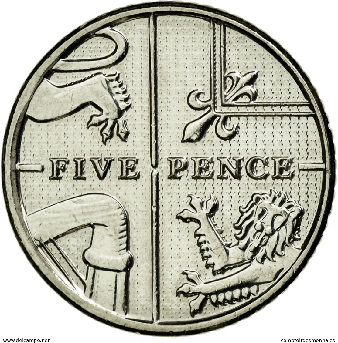 Monnaie, Grande-Bretagne, 5 Pence, 2014, TTB, Nickel Plated Steel - 5 Pence & 5 New Pence