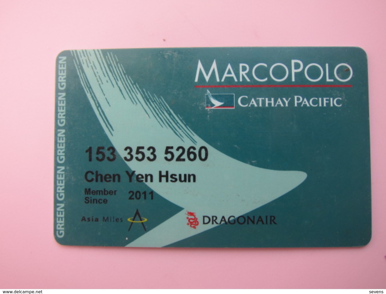 Cathy Pacific Airlines Mileage Card,Marco Polo Green Cards(Asia Miles,Dragon Air) - Unclassified