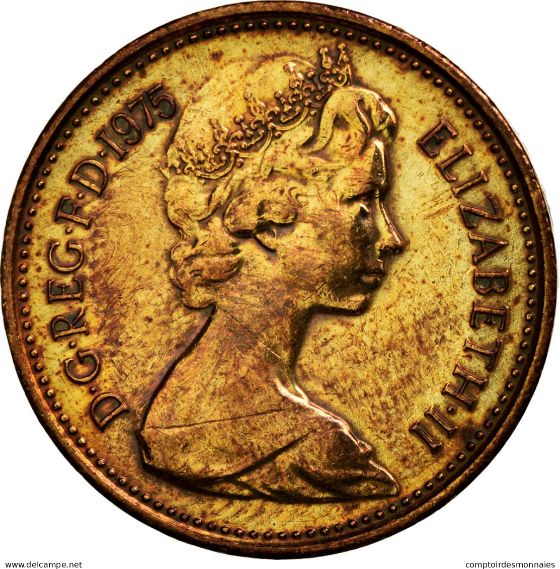 Monnaie, Grande-Bretagne, Elizabeth II, New Penny, 1975, TTB, Bronze, KM:915 - 1 Penny & 1 New Penny