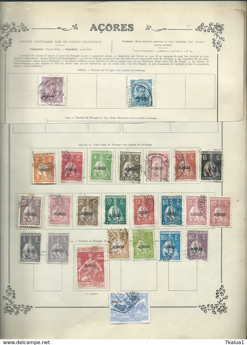 PORTUGAL et COLONIES sur 17 anciennes pages d'album