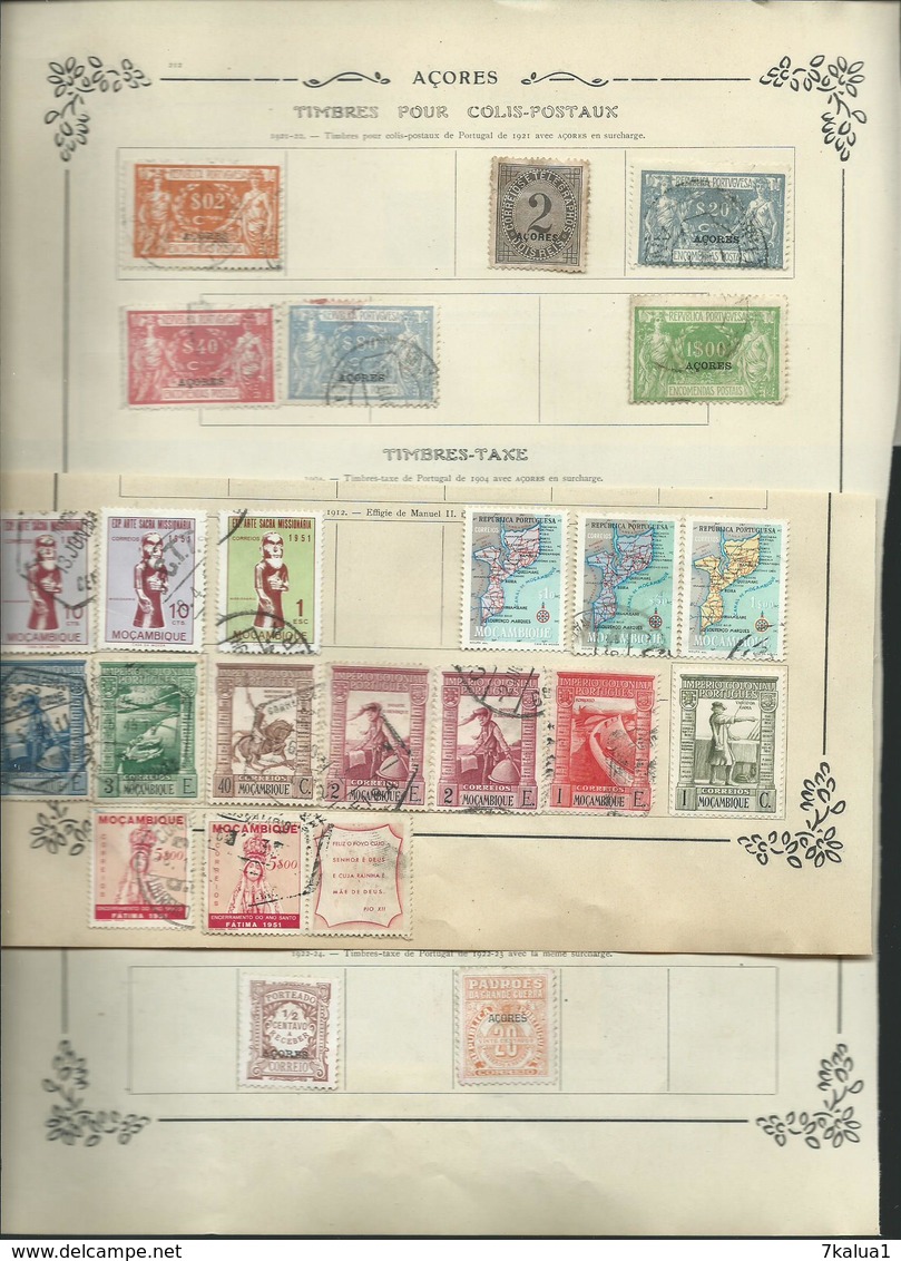 PORTUGAL et COLONIES sur 17 anciennes pages d'album