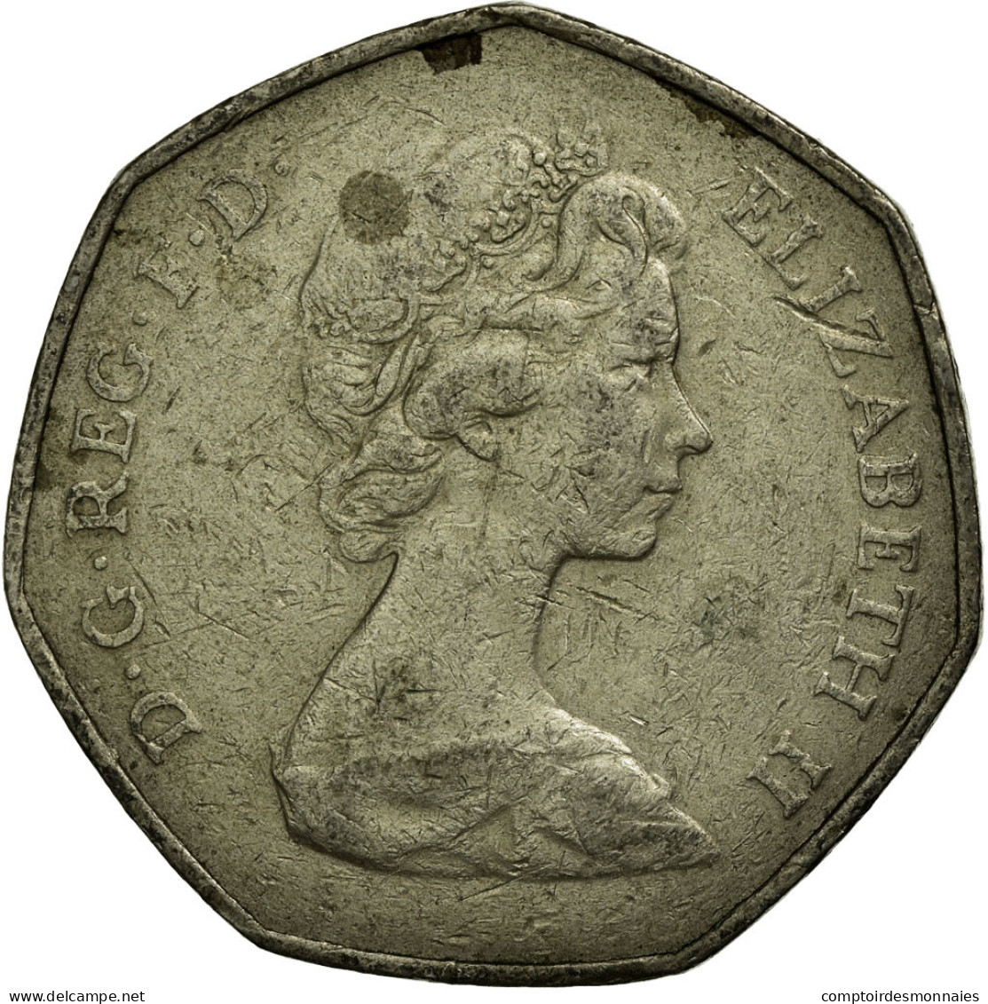 Monnaie, Grande-Bretagne, Elizabeth II, 50 Pence, 1973, TTB, Copper-nickel - 50 Pence