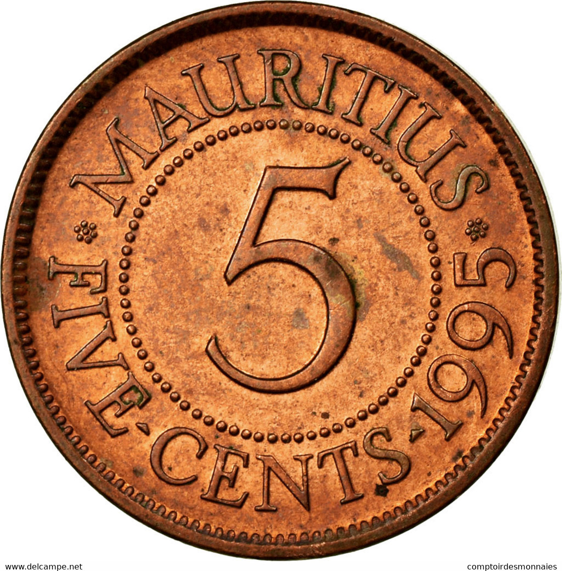Monnaie, Mauritius, 5 Cents, 1995, TTB, Copper Plated Steel, KM:52 - Mauritius