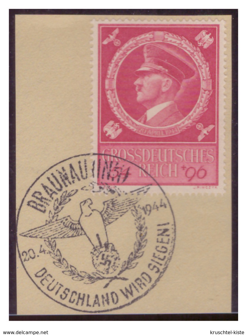 Dt-Reich (007384) Sonderstempel Auf Briefstück MNR 887, Braunau, Deutschland Wird Siegen, Gestempelt Am 20.4.1944 - Gebraucht