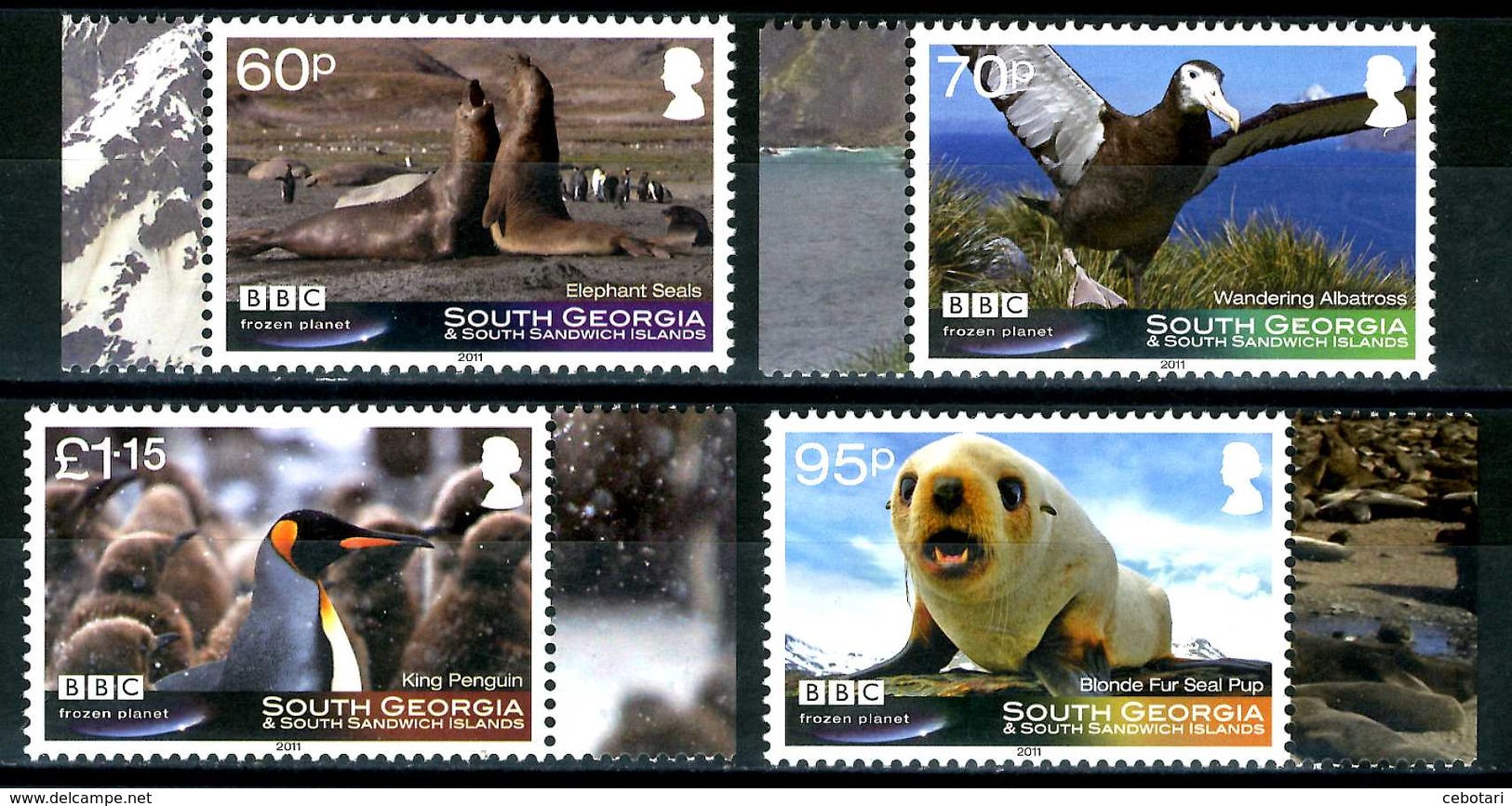 SOUTH GEORGIA 2011** - Fauna Artica - "Frozen Planet" - 4 Val. MNH, Come Da Scansione. - Faune Arctique