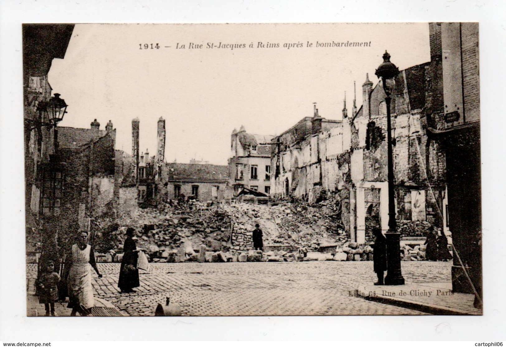 - CPA REIMS (51) - La Rue St-Jacques Après Le Bombardement 1914 - Edition Lilia - - Reims