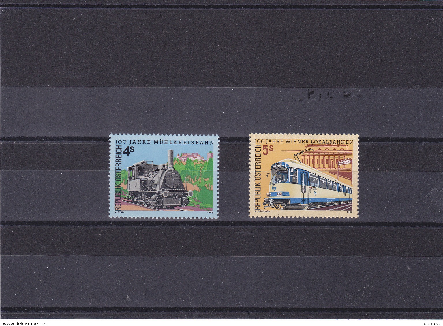 AUTRICHE 1988  TRAINS Yvert 1745-1746 NEUF** MNH - Neufs