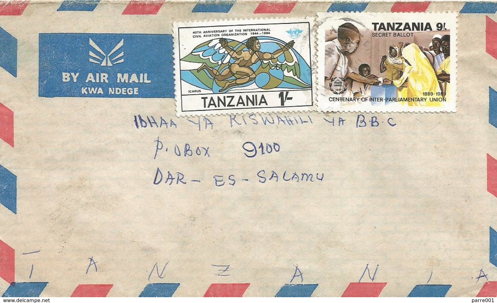 Tanzania 1990 Dar Es Salaam Elections Democracy Ballot IATA Domestic Cover - Tanzania (1964-...)