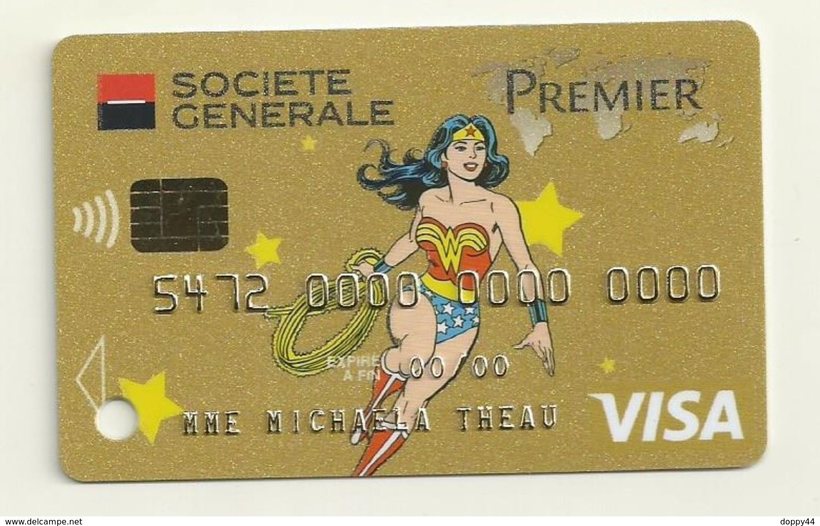 CARTE DE DEMONSTRATION  VISA  THEME WONDERWOOMAN - Cartes De Crédit (expiration Min. 10 Ans)