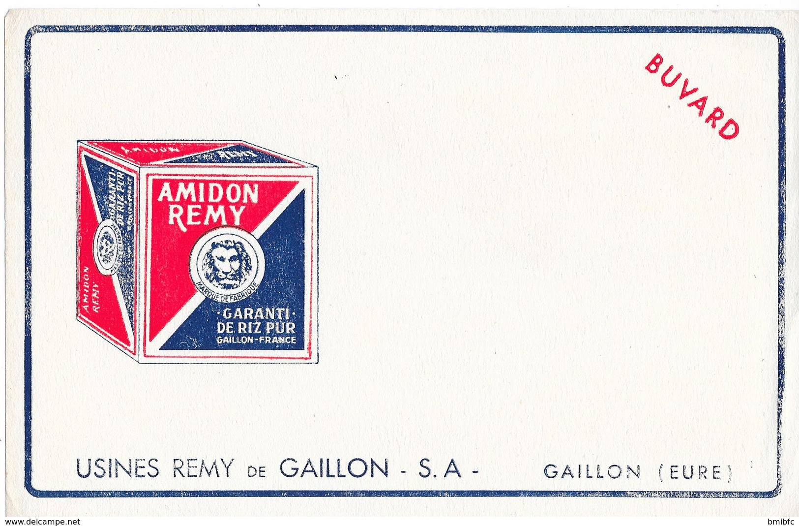 Buvard : AMIDON REMY - Usines REMY De GAILLON (Eure) - Textile & Vestimentaire