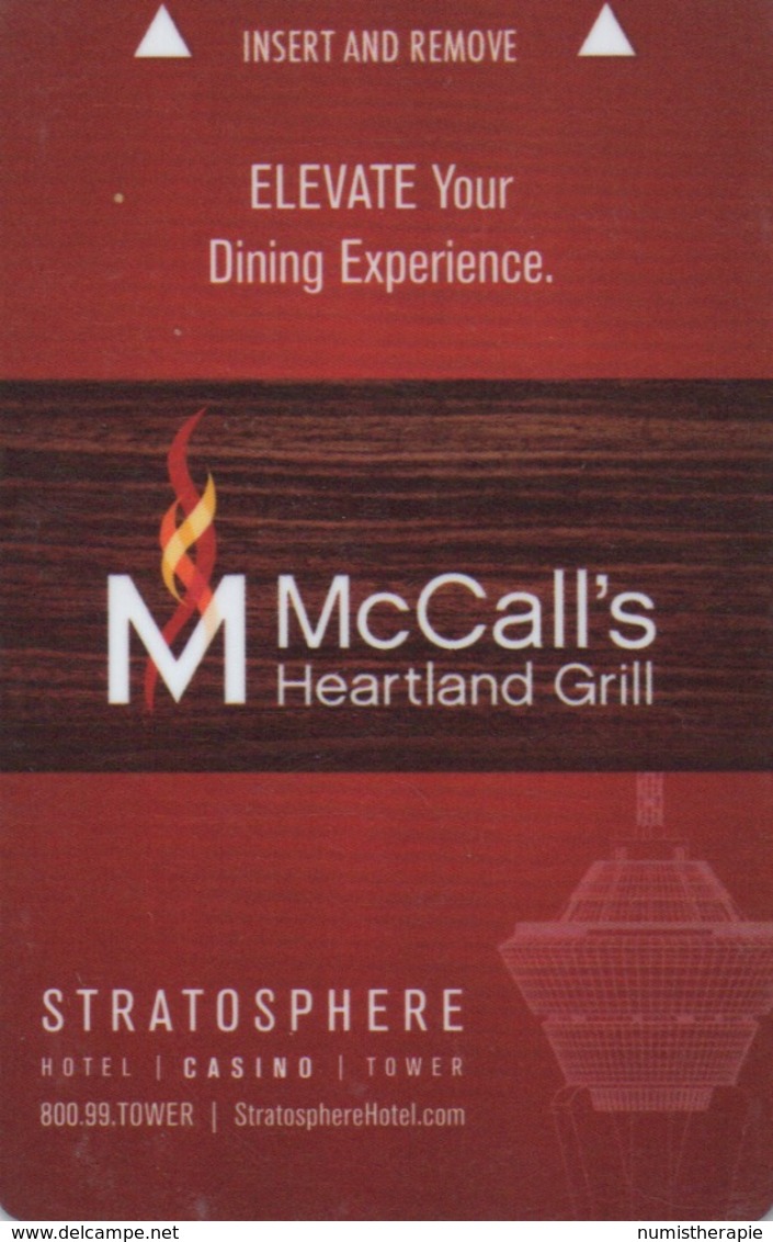 Carte Clé Hôtel Avec Casino Adjoint : Stratosphere Las Vegas : McCall's Heartland Grill - Cartes D'hotel