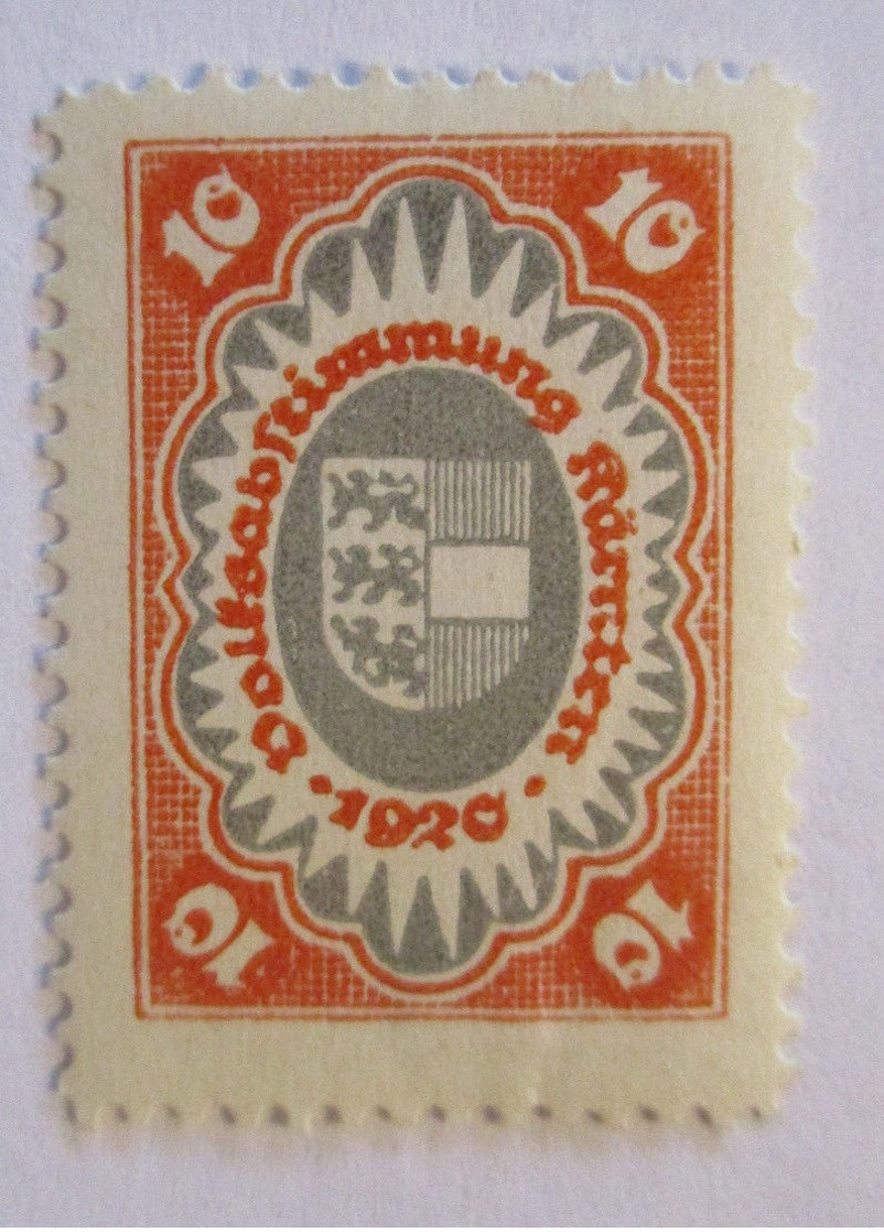 Österreich, Volksabstimmung Kärnten 1920, Ungebrauchte Marke  - Briefe U. Dokumente