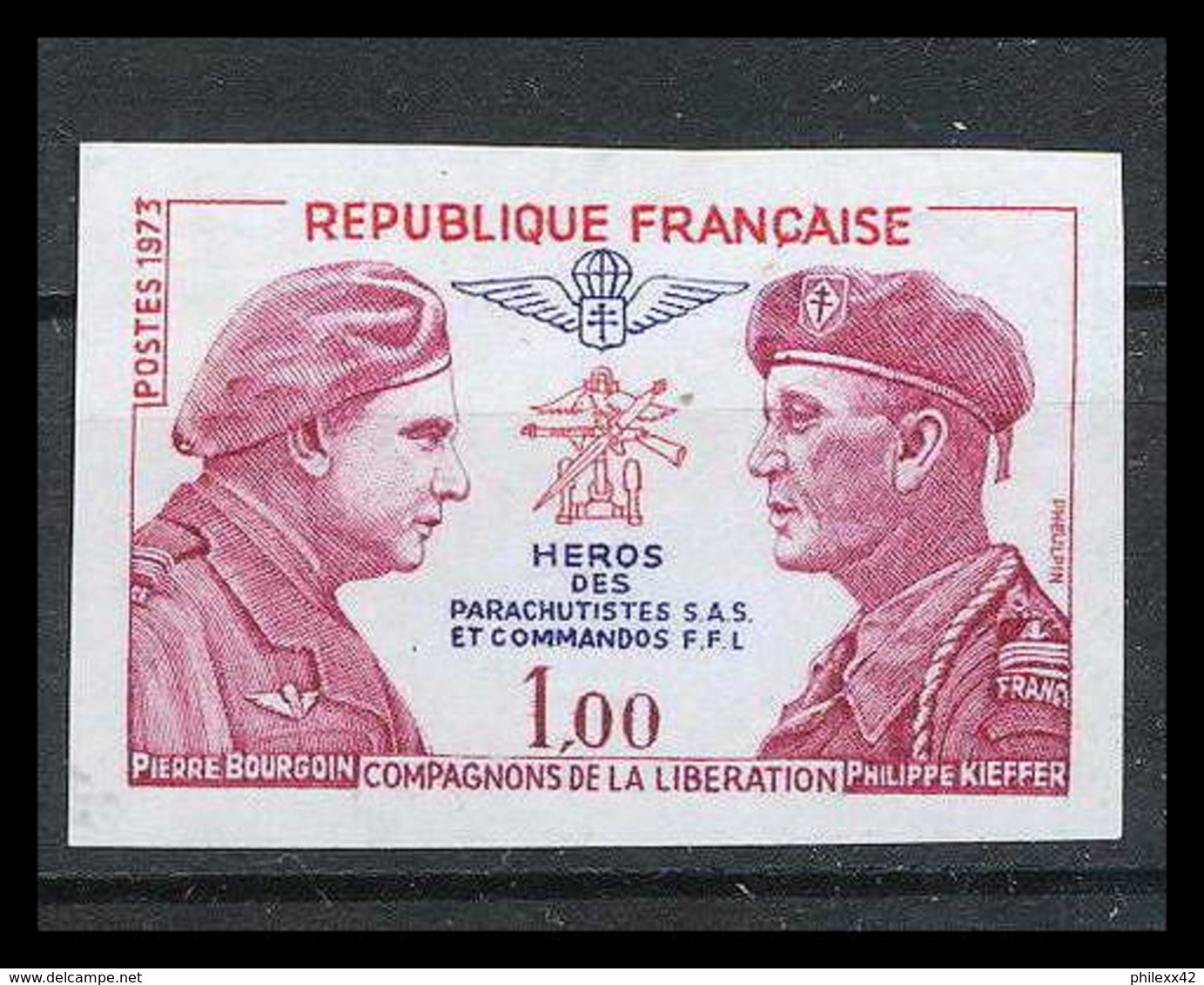 France N°1773 Bourgoin Kieffer Héros Parachutistes SAS Resistance Guerre 1939/45 Non Dentelé ** MNH (Imperforate) - Non Classés