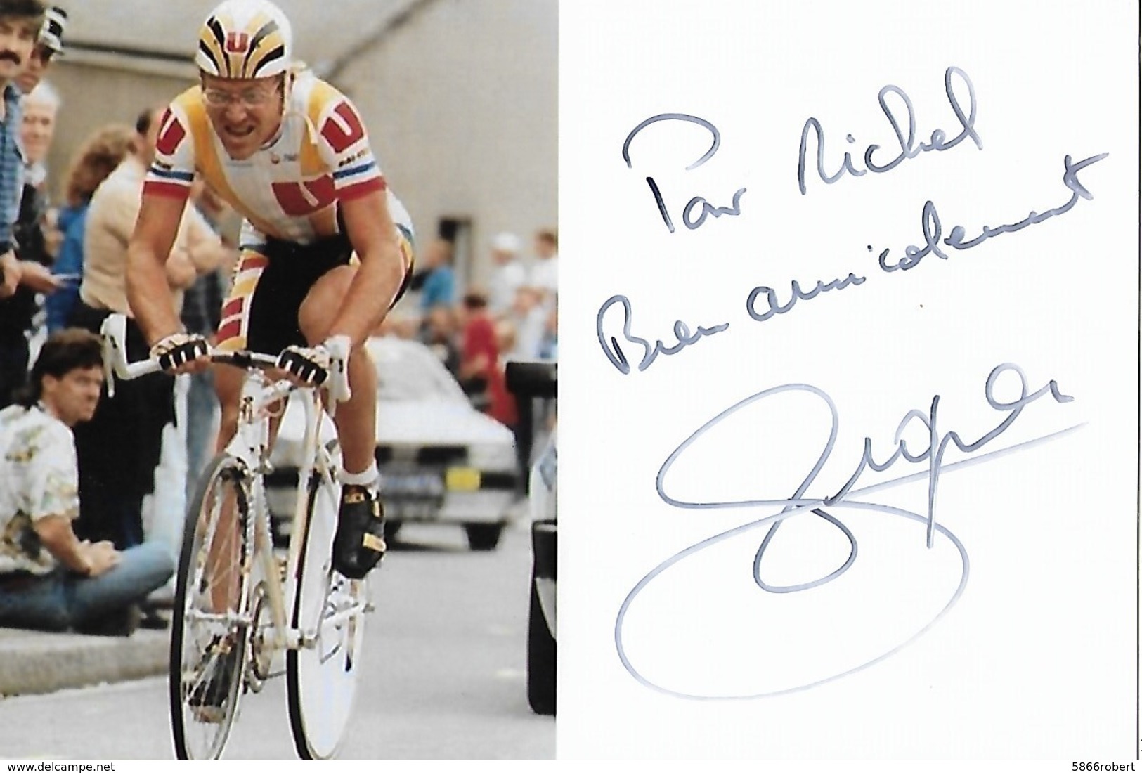 TIRAGE PHOTO 10CM/15CM DU COUREUR  : CYCLISTE PROFESSIONNEL LAURENT FIGNON VAINQUEUR EN 1983 ET 1984 DU TOUR DE FRANCE - Cyclisme