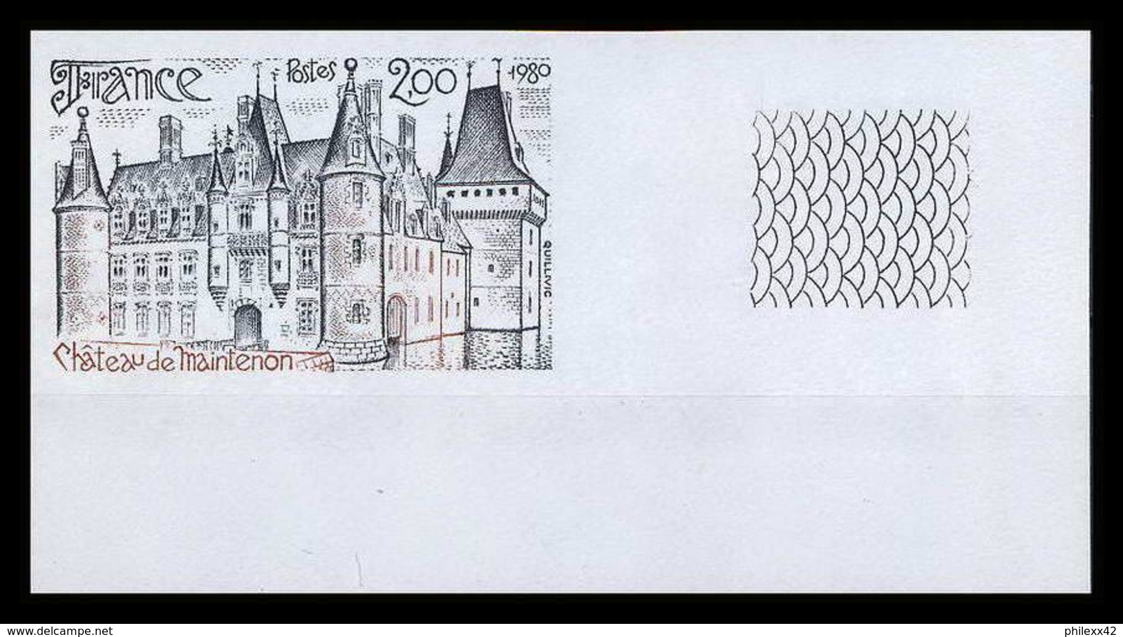 France N°2082 Chateau (castle) De Maintenon Coin De Feuille Non Dentelé ** MNH (Imperforate) - Non Classés