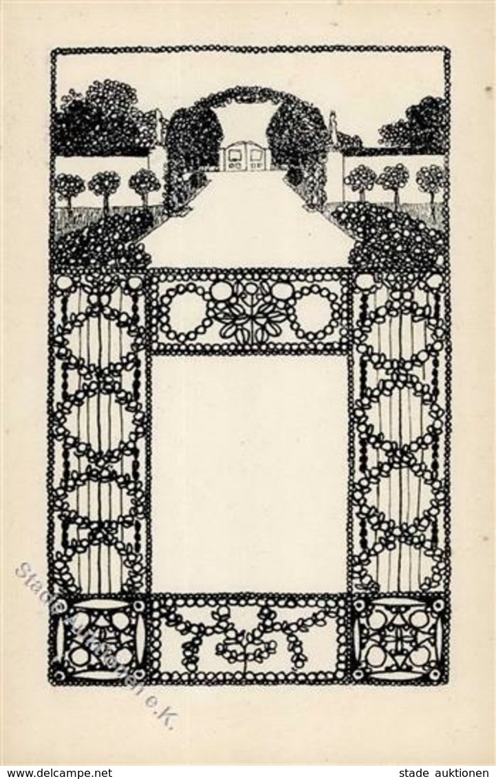 Wiener Werkstätte Nr. 12 Garten Sign. Lebisch, Franz Künstler-Karte I-II - Kokoschka