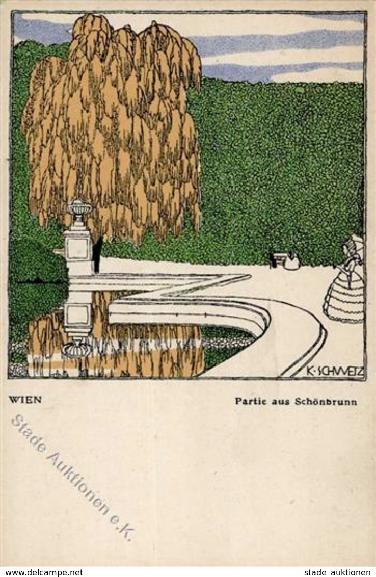 Wiener Werkstätte Nr. 294 Schwetz, Karl Wien Schönbrunn Künstler-Karte I- - Kokoschka