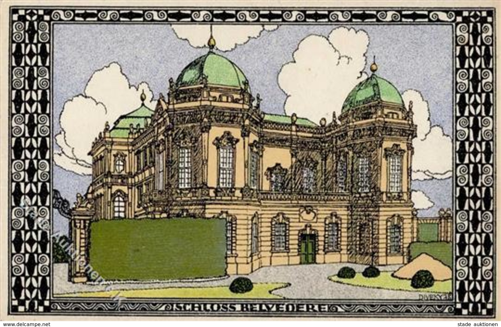 Wiener Werkstätte Nr. 317 Diveky, Josef Belvedere Palace Künstler-Karte I- - Kokoschka