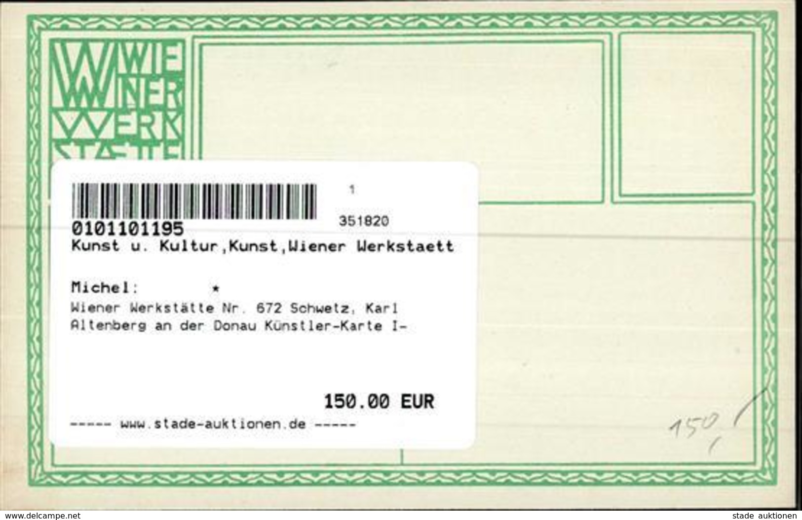 Wiener Werkstätte Nr. 672 Schwetz, Karl Altenberg An Der Donau Künstler-Karte I- - Kokoschka