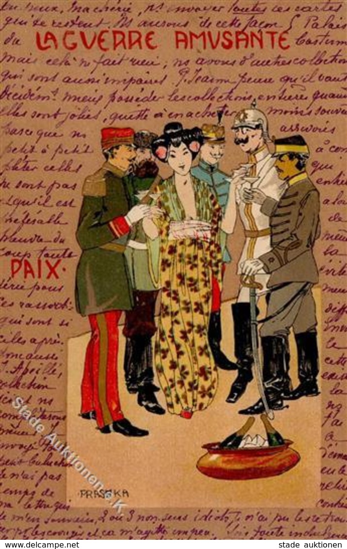 Kirchner, R. Raschka La Guerre Amusante Paix Künstlerkarte 1901 I-II - Kirchner, Raphael