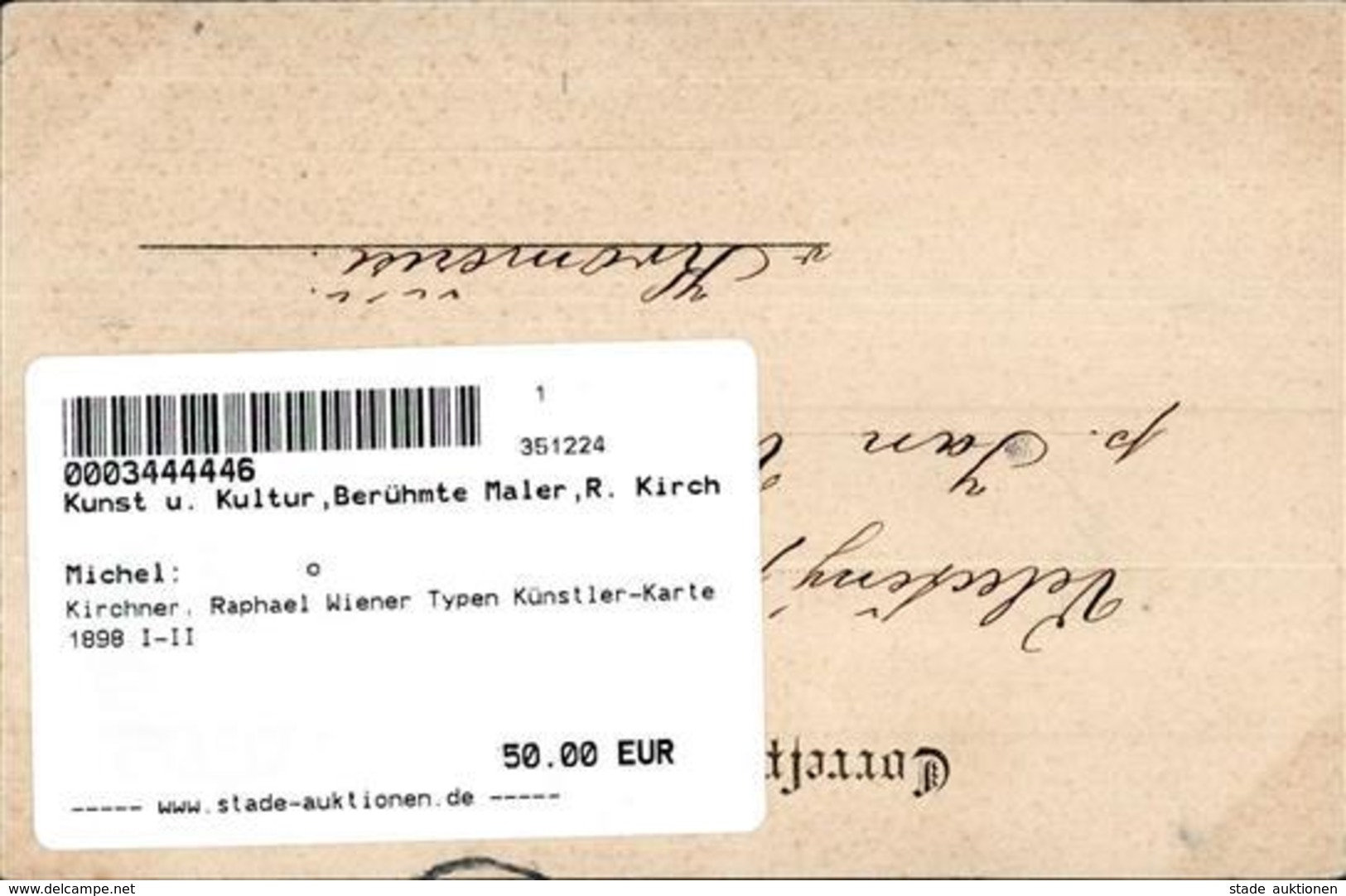 Kirchner, Raphael Wiener Typen Künstler-Karte 1898 I-II - Kirchner, Raphael