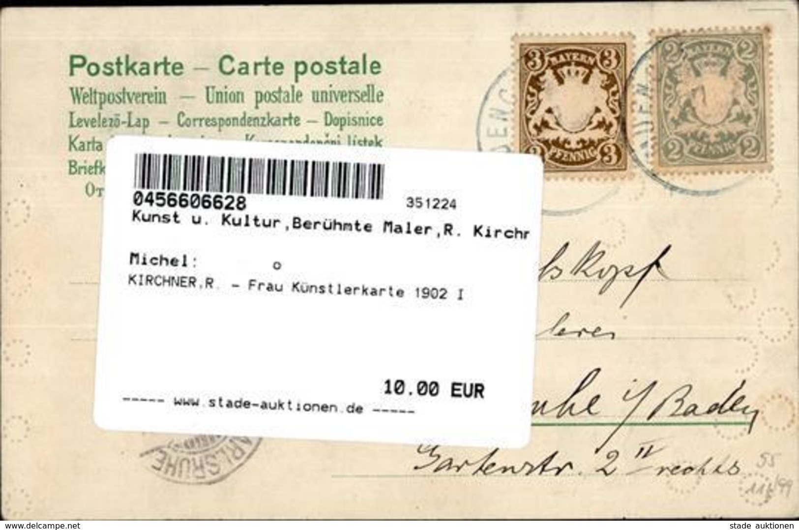 KIRCHNER,R. - Frau Künstlerkarte 1902 I - Kirchner, Raphael