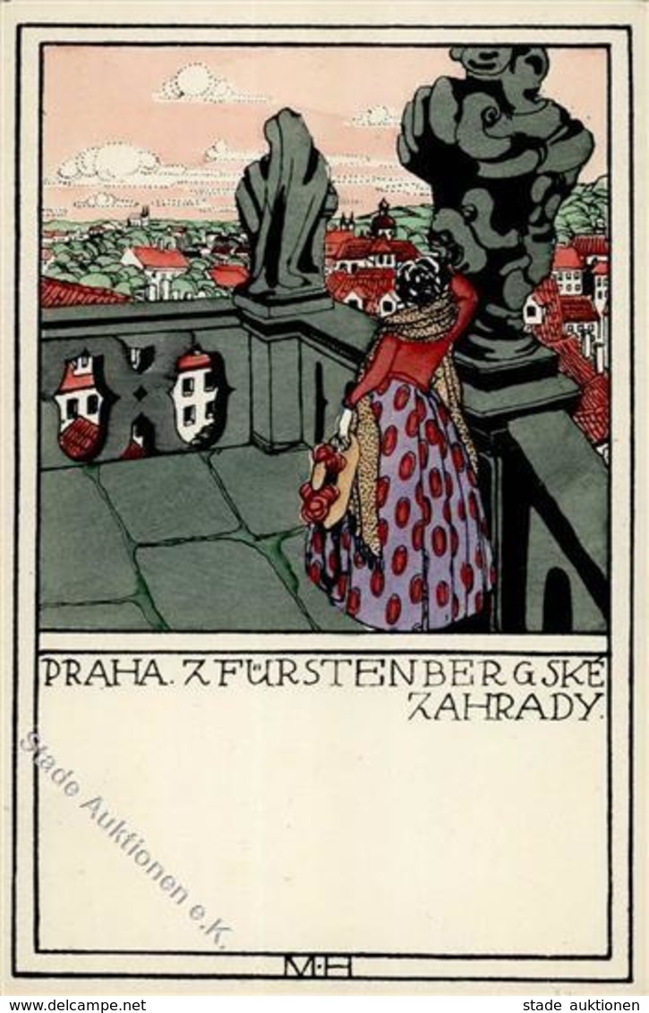 Jugendstil Arte Praha Künstlerkarte I-II Art Nouveau - Ohne Zuordnung
