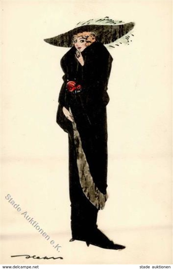 Jugendstil Frau Mode Künstlerkarte I-II Art Nouveau - Non Classés