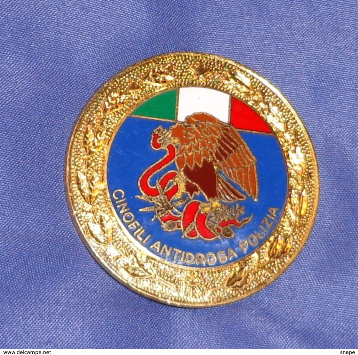 Distintivo Pendif Polizia Agente Cinofilo Antidroga - Italian Police  Enameled K9 Insignia - Usato - Used Obsolete - Polizia