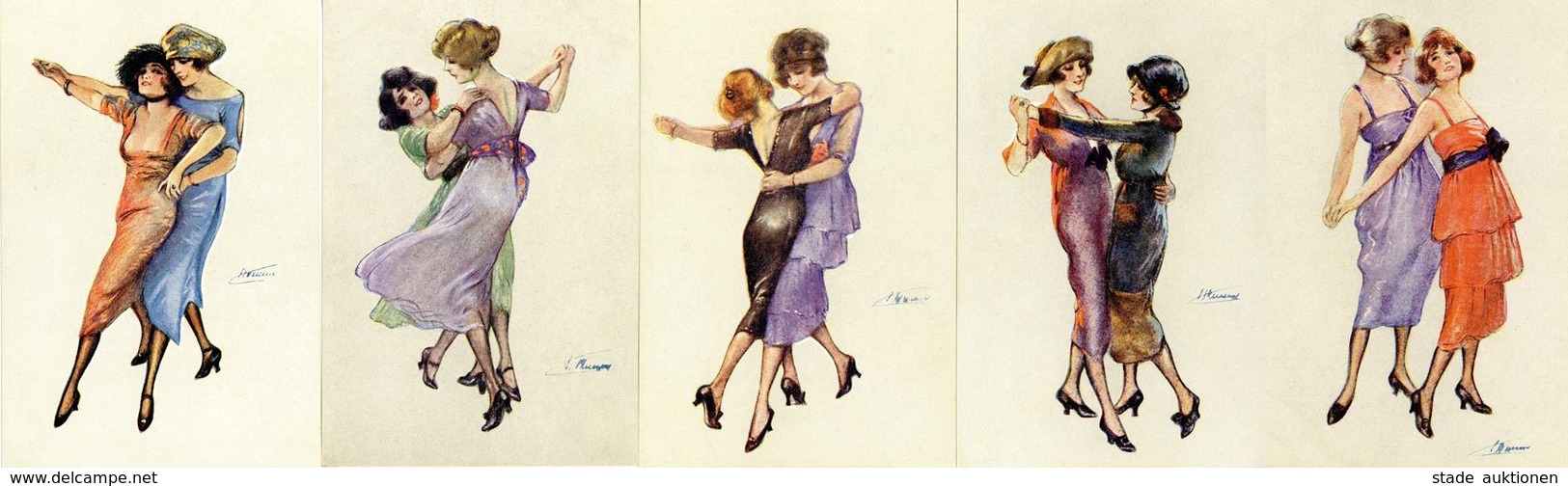 Meunier, Suz. Les Danses A La Mode 5'er Serie Künstler-Karten I- - Non Classificati