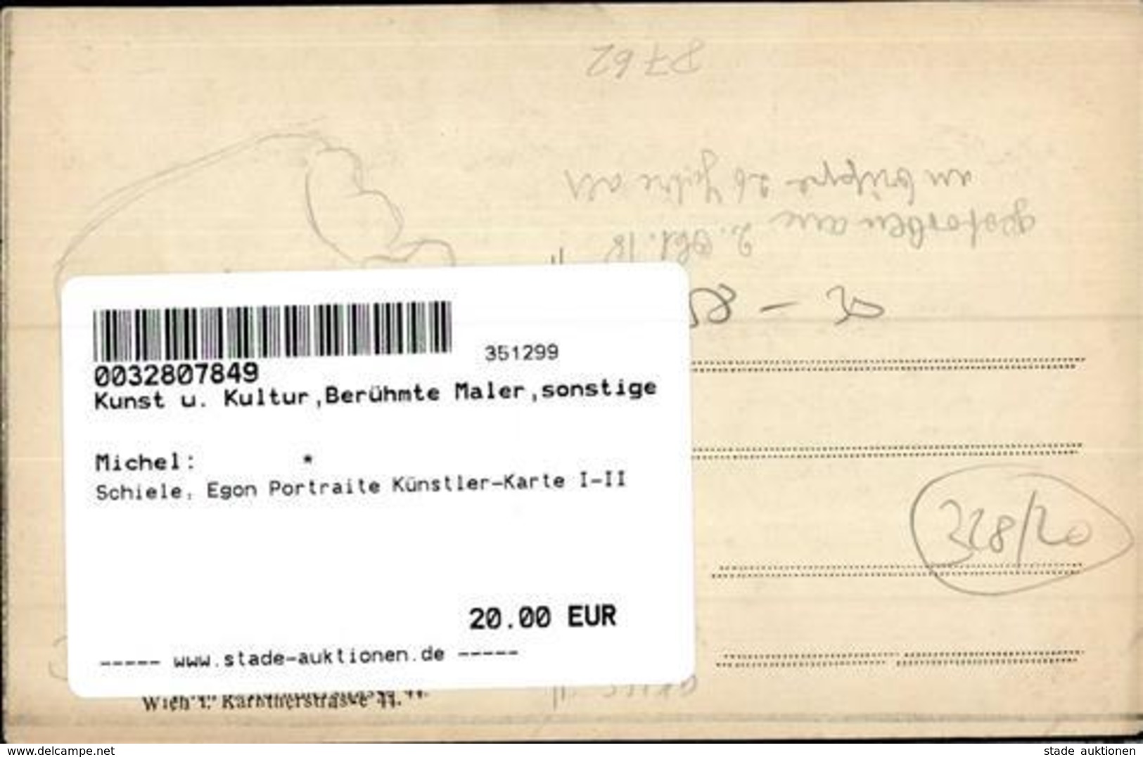 Schiele, Egon Portraite Künstler-Karte I-II - Ohne Zuordnung