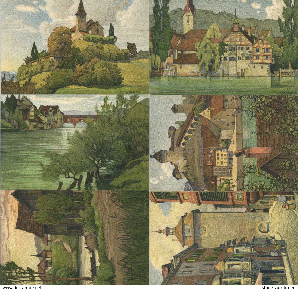 Schlatter, Ernst Der Untersee 6'er Serie Künstler-Karten Mit Orig. Umschlag I-II - Non Classificati